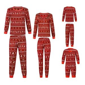 Familie Bijpassende Outfits 2023 Kerst Pyjama Set Rood Groen Moeder Kinderen Volwassen Baby Kerst Kleding 231129