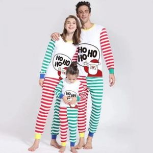 Famille correspondant tenues 2023 année vêtements rayé imprimé pyjama de Noël ensemble adultes enfants 2 pièces costume ample doux look de Noël 231124