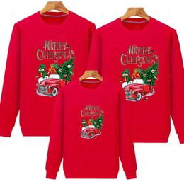 Bijpassende outfits voor gezinnen 2024 Kerstkleding Pak voor ouders en kinderen Jaar Sweatshirt Familiefeest Rood Festival Herfst en winter Verdikte kleding 231019