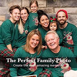 Famille correspondant tenues 2024 pyjamas de Noël mère père enfants vêtements look maman et moi années costumes pyjamas cerf 231204