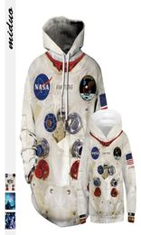 Famille Matching Tenues 3D Armstrong Space Suite Kids Père Mom Maman Sweats Sweatshirt T-shirts Astronaute décontracté combinaison Y2007132041212