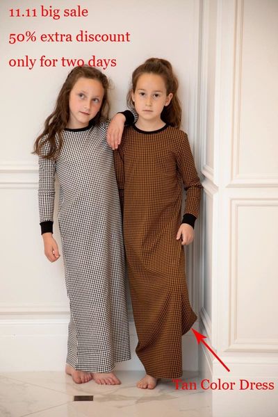 Famille correspondant tenues automne hiver enfants vichy robe pyjamas barboteuse 221125