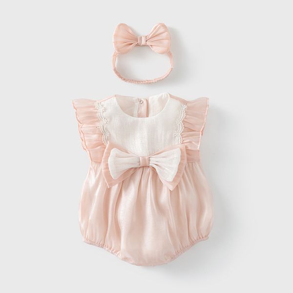 Famille correspondant tenues bébé Onesie bébé vêtements 2023 été mince style à manches courtes harpe princesse cent jours vieux pet pack gros 230726