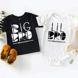 Tenues assorties pour la famille Big Bro Little Bro promu à Big Sister Little Sister Shirts Matching Brother Shirts Baby Shower Gift - Grossesse Inspiration G220519