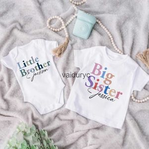 Familie bijpassende outfits grote zus broertje Matng kleding gepersonaliseerde broer of zus shirt aangepaste naam Kids T-shirt top baby bodysuit look outfit topvaiduryc