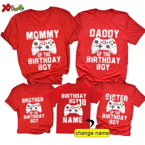 Tenues assorties pour la famille Chemise d'anniversaire pour fête de famille 6e anniversaire Garçon Gamer T-shirt Garçons Filles Vêtements assortis Tenues 8 10 ans Gamer 231113