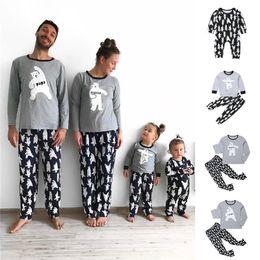 Famille correspondant tenues décontracté famille correspondant pyjama ensemble dessin animé ours enfants vêtements de nuit vêtements de nuit famille noël pyjamas tenues 230522