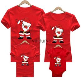 Familie matching outfits kerstfamilie-outfit herten Santa Mother Kids Kerst T-shirt Mama Daddy Baby Red Family Matng Outfits Kerstkleding H240508
