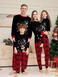 Bijpassende familie-outfits Kerst Familie-bijpassende outfits Pyjama's Kledingsets Hertenprint Moeder Kind Dochter Kerst Familielook Nachtkleding Pyjama's 231120