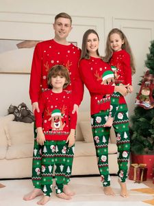 Bijpassende outfits voor gezinnen Kerst bijpassende outfits voor gezinnen Pyjama's Kledingsets Hertenprint Moeder Kind Dochter Kerst Familielook Nachtkleding Pyjama's 231113