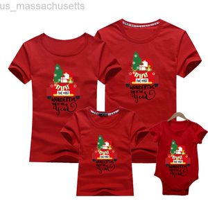 Tenues assorties pour la famille Look de famille de Noël Vêtements maman et moi T-shirt pour enfants adultes Barboteuses pour bébé Père Mère Fille Fils Tenues familiales assorties