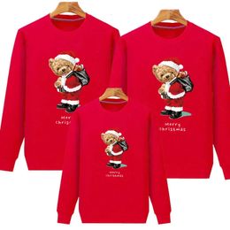 Bijpassende familie-outfits Kerstjersey Familieset Santa Squad Sweatshirt Moeder Vader Dochter Zoon Bijpassende outfits Trui voor koppels Baby-kind trui 231129