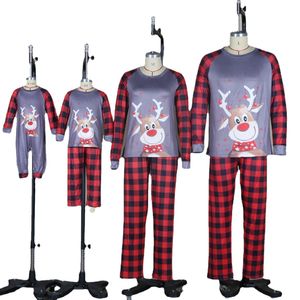 Familie Matching Outfits Christmas Match Moeder Dochter 2 stks Vader Zoon Kleding Pyjama Jongens Meisjes Sets Vrouwen Mannen Huis Tops Broek Baby Jumpsuit QZWW133