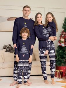 Famille correspondant tenues noël maman papa enfants 2 pièces pyjamas ensemble bébé décontracté vêtements de nuit amples Look de noël pyjamas 231215