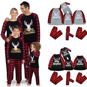 Familie bijpassende outfits Kerstmis mama en mij kleding tops broek pyjama geruite moeder dochter vader zoon nachtkleding xmas 231122