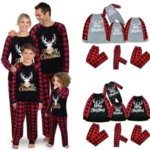 Trajes a juego para la familia Navidad Mamá y yo Ropa Trajes Tops Pantalones Pijamas a juego para la familia Cuadros Madre Hija Padre Hijo Ropa de dormir Navidad 231031