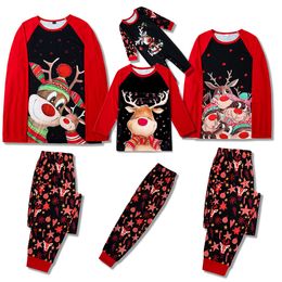 Familie matching outfits kerstmoose print pyjama's set volwassenen kinderen babyhond slaapkleding zachte pyjama's huiskleding Xmas look 221122