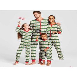 Trajes a juego de la familia Pijamas de Navidad Ropa Madre Hija Mameluco Mono Padre Hijo Mon Año Entrega de gota Bebé Niños Matern Dhrgh