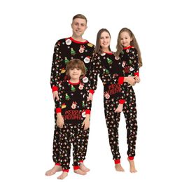 Famille correspondant tenues pyjamas de Noël vêtements ensemble père mère et fille fils enfants tenue de Noël bébé fille barboteuses pyjamas 231207
