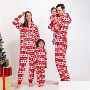 Familie Bijpassende Outfits Kerst Pyjama Flanel Moeder Dochter Vader Baby Kids Nachtkleding Mama En Ik Nachtkleding Kleding Drop Del Dhuhq