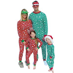 Family Matching Tenues Pyjamas de Noël Set Parent Child Suit Letter Fun Fun Imprimé Patchwork Patchwork Pystound Elastic Pyjamas Sleepwear Nightwear 231213