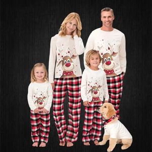 Passende Familien-Outfits, Weihnachts-Set, süßer Elch-Pyjama für Erwachsene, Weihnachten, Haustier-Hundeschal, Homewear, Jahreskleidung 231204