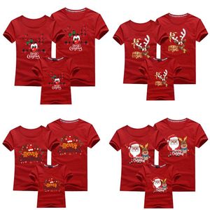 Familie matching outfits kerst t-shirt vader moeder zoon dochter kleding vrouwen mannen baby cartoon bedrukte katoen volwassen kinderen t-shirtfamilie