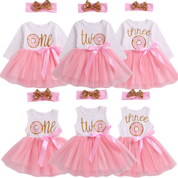 Famille correspondant tenues Citgeett 1st2nd3rd anniversaire bébé filles beignet à pois Tulle Tutu princesse robe de soirée 2 pièces 230424