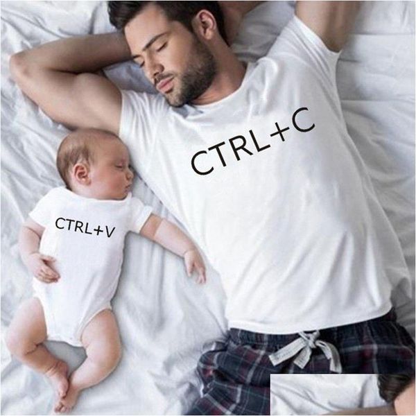 Famille Matching Tenues Vêtements Ctrladddc et Ctrladdv Père fils T-shirt Look papa T-shirt BodySuit Drop Livrot