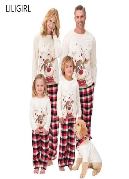 Famille correspondant tenues vêtements pyjamas de noël ensemble noël adulte enfants mignon fête vêtements de nuit pyjamas dessin animé cerf vêtements de nuit costume 211144769