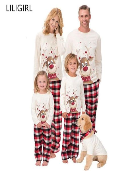 Famille correspondant tenues vêtements pyjamas de Noël ensemble de Noël adultes enfants mignon fête vêtements de nuit pyjamas dessin animé cerf vêtements de nuit costume Y24523936