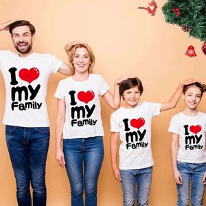 Tenues assorties pour la famille, sweat-shirt I Love My imprimé, vêtements maman papa et moi, en coton, 240226