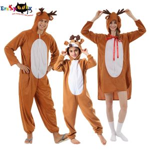 Tenues assorties pour la famille Eraspooky unisexe adulte enfant Costume de renne de noël wapiti Cosplay Couple pyjama animal Costume de fête de carnaval 231212