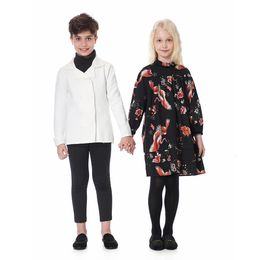 Familie bijpassende outfits herfst tienermeisjes katoen Midi jurk baby vogel patroon kleding meisje smokte stijl losse romper #7203 221203