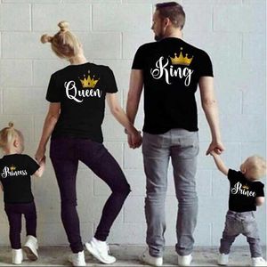 Familie matching outfits familie matching kleding t-shirt fun papa casual vader koning koningin xin zoon moeder en dochter t-shirt baby en ik top T240513