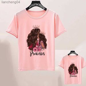 Tenues assorties pour la famille T-shirt rose maman et moi assortis pour la famille T-shirt mère fille T-shirt maman et moi ensemble de chemises de vacances ensemble de chemises de fête des mères livraison directe