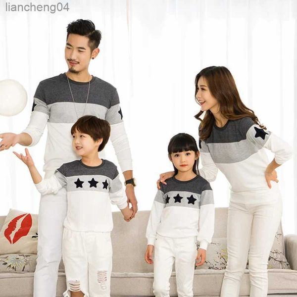 Tenues Assorties Famille Tenues Assorties Famille Broderie Étoile Coton Hommes Femmes Enfant T-Shirt Look Famille Mode Mère Père Bébé Garçon Fille Vêtements