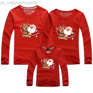 Familie matching outfits vader moeder zoon dochter kleding nieuwjaar volwassen kinderen t-shirt kerstfamilie matching t-shirt cartoon met lange mouwen l220916