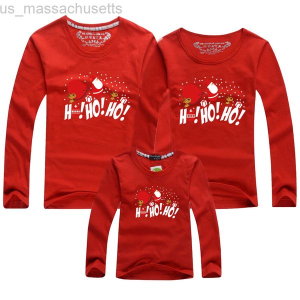 Trajes a juego para la familia Padre Madre Hijo Hija Ropa Navidad Familia a juego Camiseta Manga larga Estampado de dibujos animados Año nuevo Adultos Niños camiseta