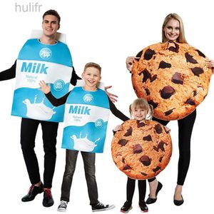 Famille Matching Tenues Fund Food Cookies Milk Cosplay Cosplay Halloween Costumes For Adult Women Kids Christmas Party Group Family Family Matching Tenues D240507
