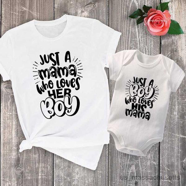 Famille Assorage des tenues Frillement Mère et fils Family Family Matching Tenues Summer Cotton Mommy and Me Kids Tshirts Tees Baby Boy Mother's Fay Cadeaux R230810