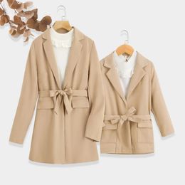 Bijpassende familie-outfits Meisjesjas Kinderwindjack Herfstkleding Middellange kleding voor ouder-kind 231118