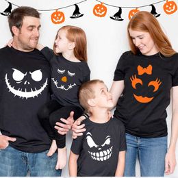 Trajes a juego de la familia Camisa familiar de Halloween camisas trajes Camisa Fiesta Grupo T Cara de calabaza Disfraces Top 220924