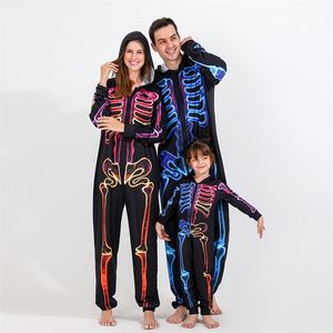 Famille correspondant tenues Halloween famille pyjama mode coloré crâne impression Halloween famille correspondant parent-enfant costume vacances bébé vêtements 220914