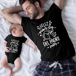 Tenues assorties pour la famille, chemises Happy First pour la fête des pères, tenues assorties pour la famille, papa et bébé, T-shirt en coton, body pour nouveau-né, cadeaux de fête des pères