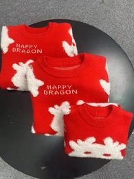 Bijpassende familie-outfits Happy Year Christmas Rode trui Draak Ouder-kind Comfortabele en dikke kleding Volwassenen Kinderen 231118