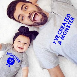 Familie matching outfits Ik heb een Monster Family Matching Clothing gemaakt voor leuke vaders en dochters zonen wiskunde katoen t-shirts baby panty's vader geschenken g220519