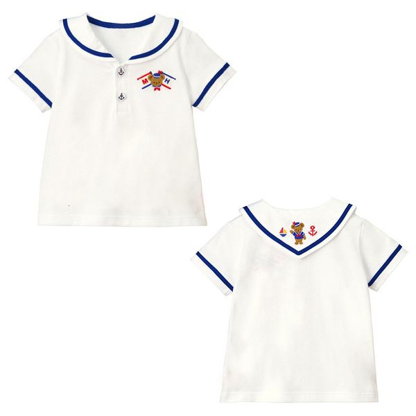 Famille correspondant tenues garçons et filles japonais dessin animé ours broderie Blouses chemises à manches courtes polo sous les vêtements coréens pour enfants 230626