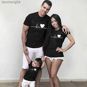 Familie bijpassende outfits Love My Family kledingsets zomer moeder en dochter korte mouw familie bijpassende outfits babykleding moeder kinder T-shirt