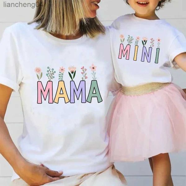 Famille correspondant tenues belle bande dessinée conception famille t-shirt deux doux vêtements assortis papa maman frère soeur famille vieux anniversaire fille T-shirt